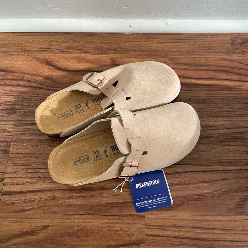 Birkenstock Boston Soft Footbed Tan Clogs